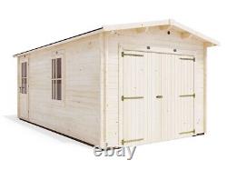 Wooden Garage Workshop Log Cabin Kit Deore 10 x 18 Car Storage Shed DIY