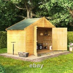 Wooden Garden Bike Storage Outdoor Log Store Tongue & Groove Apex Tool Mini Shed
