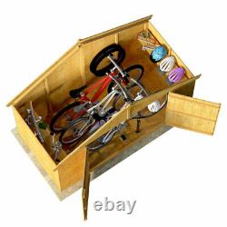 Wooden Garden Bike Storage Outdoor Log Store Tongue & Groove Apex Tool Mini Shed