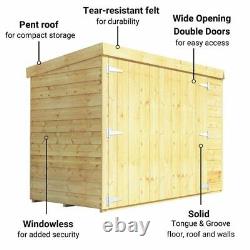 Wooden Garden Bike Storage Outdoor Log Store Tongue & Groove Pent Tool Shed 6x3