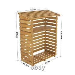 Wooden Log Firewood Stacking Storage Shed Outdoor Garden Wood Store Heavy Duty