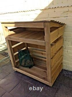 Wooden Log Store- 4 foot, pressure treated wood, Delivery, free 60 miles- st42bx