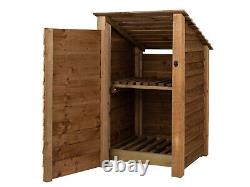 Wooden Log Store 4ft, Firewood Storage Width 790mm x Height 1260mm x Depth 880mm