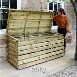 Wooden Log Store Chest, Pressure Treated, 1.8m (W) x 0.72m (D) x 0.84/0.76m (H)