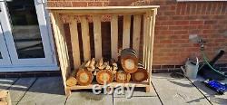 Wooden Log Store, Hand Made. Complete With Logs, Collection Only