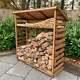 Wooden Log Store Large 5ft X 2ft Outdoor Firewood Storage Box Slatted Side Panel