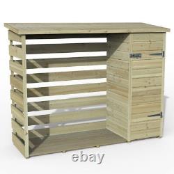 Wooden Log Store Lockable Tool Shed 6'5 x 2'3 Ft 15 Yr Guarantee Free Delivery