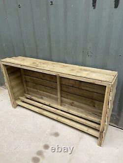 Wooden Log Store Outdoor 165cm Long! FREE UK POSTAGE