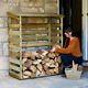 Wooden Log Store Outdoor Firewood Storage 1.2m X 1.5m X 58 Cm