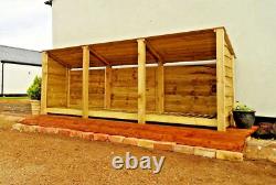 Wooden Log Store Outdoor Garden Shed W-3350mm x H-1260mm x D-810mm Clearance