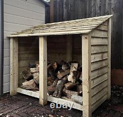Wooden Log Store Outdoor Width-146cm Firewood Storage UK Hand Made