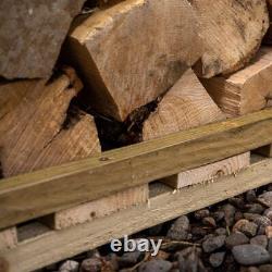 Wooden Log Store Overlap Apex Presssure Treated 2m x 0.8m Slatted Floor