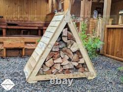 Wooden Log Store Pressure Treated 4ft Bespoke Sizes Available On Display Wn6 7tp