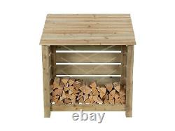 Wooden Log Store, Slatted Firewood Storage (W-119cm, H-126cm or 180cm, D-81cm)