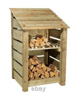 Wooden Log Store, Slatted Firewood Storage (W-79cm, H-126cm or 180cm, D-81cm)