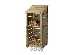 Wooden Log Store, Slatted Firewood Storage (W-79cm, H-126cm or 180cm, D-81cm)