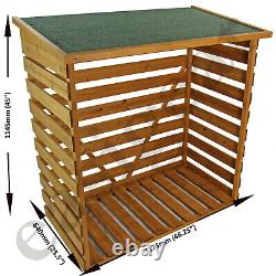 Wooden Log Store Wood Firewood Outdoor Garden Storage Logs Shed