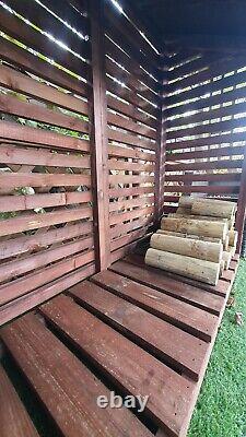 Wooden Log Store Wood Firewood Outdoor Garden Storage Logs Shed