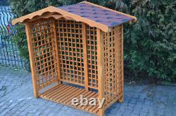 Wooden Log Store Wood Firewood Outdoor Garden Storage Logs Shed Model 1