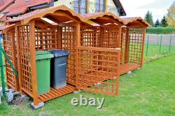 Wooden Log Store Wood Firewood Outdoor Garden Storage Logs Shed Model 16