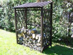 Wooden Log Store Wood Firewood Outdoor Garden Storage Logs Shed Model 6