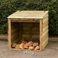 Wooden Log Store with Lifting Lid, 92 x 90 x 90cm, Outdoor Garden Storage
