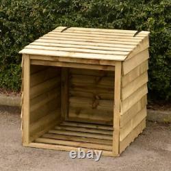 Wooden Log Store with Lifting Lid, 92 x 90 x 90cm, Outdoor Garden Storage