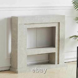 Wooden Mantel Electric Fire Fireplace Log Storage Fire Surround Suite with Remote