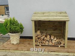 Wooden Outdoor Log Store, Fire Wood Storage Shed W-1190mm x H-1180mm x D-710mm