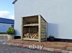 Wooden Outdoor Log Store, Fire Wood Storage Shed W-1190mm x H-1260mm x D-810mm