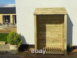 Wooden Outdoor Log Store, Fire Wood Storage Shed W-1190mm x H-1800mm x D-810mm