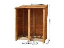 Wooden Outdoor Log Store, Fire Wood Storage Shed W-1460mm x H-1800mm x D-810mm
