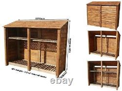 Wooden Outdoor Log Store, Fire Wood Storage Shed (W-227cm, H-180cm, D-81cm) Sale