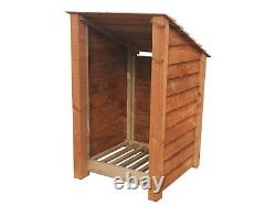 Wooden Outdoor Log Store, Fire Wood Storage Shed W-790mm x H-1260mm x D-810mm