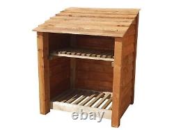 Wooden Outdoor Log Store, Fire Wood Storage Shed W-990mm x H-1200mm x D-810mm
