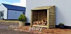 Wooden Outdoor Log Store, Fire Wood W-1190mm x H-1260mm x D-810mm Clearance