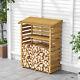 Wooden Outdoor Single Log Store Fire Wood Storage Shed Garden Stoarge Cover