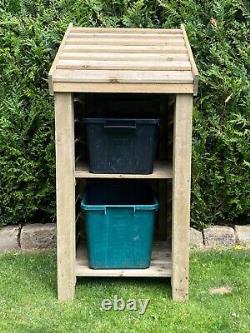 Wooden Recycling Box, Log and Bin Store