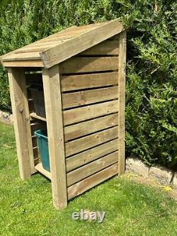 Wooden Recycling Box, Log and Bin Store