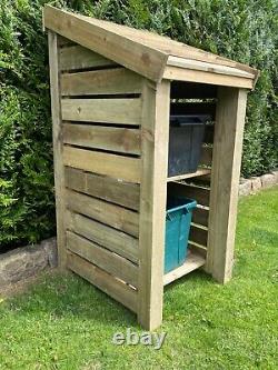 Wooden Recycling Box, Log and Bin Store