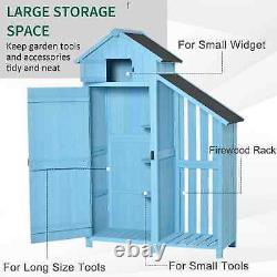 Wooden Shed, Garden Storage Cabinet with Log Store, Waterproof Asphalt