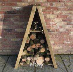 Wooden Wall Log Store Outdoor Garden Patio Log Store Shed Firewood Storage