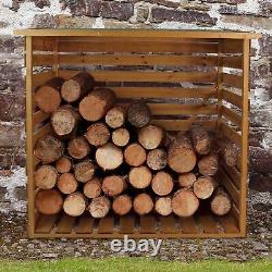 Wooden Wall Log Store Wood Firewood Outdoor Garden Patio Storage Logs Shed