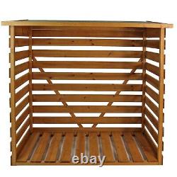 Wooden Wall Log Store Wood Firewood Outdoor Garden Patio Storage Logs Shed