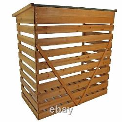 Wooden Wall Log Store Wood Firewood Outdoor Garden Patio Storage Logs Shed