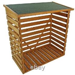 Wooden Wall Log Store Wood Firewood Outdoor Garden Patio Storage Logs Shed