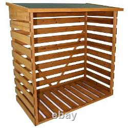 Wooden Wall Log Store Wood Firewood Outdoor Garden Patio Storage Logs Shed