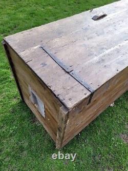 Wooden chest trunk box Farm Feed Bin, store, Log Basket