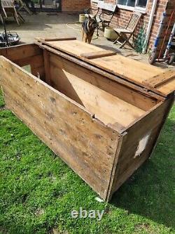 Wooden chest trunk box Farm Feed Bin, store, Log Basket