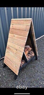 Wooden log and kindle firewood storage